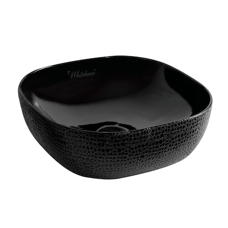 Whitehaus Sqr Above Mount Basin W/ An Embossed Exterior, Interior, And Center Drai WH71301-F04